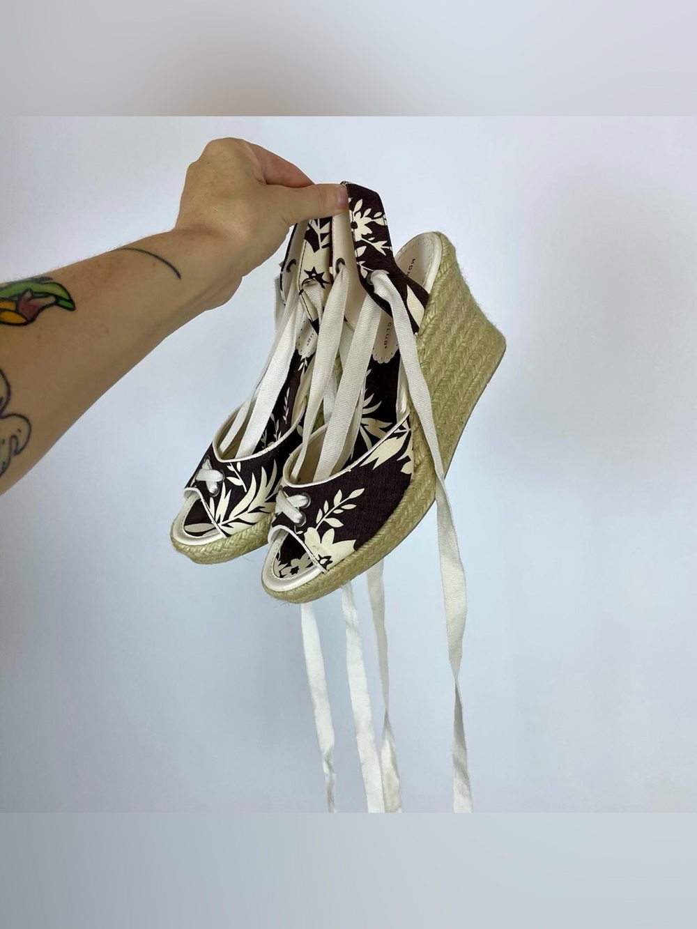 Y2K Lace Up Espadrille Wedge Sandals